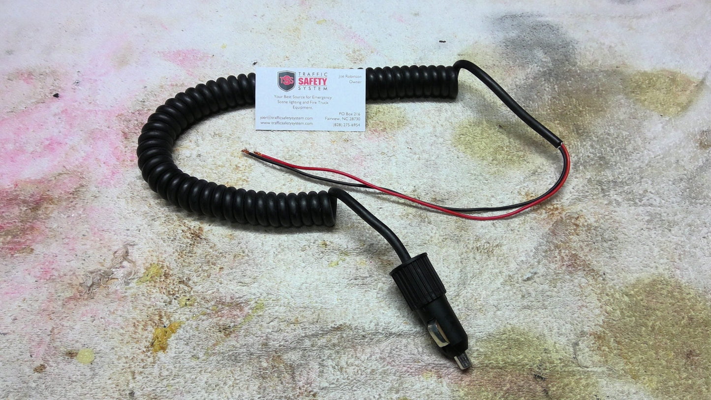 Cigarette Lighter Plug with 9 ft retractable cord 12V, 16 gauge